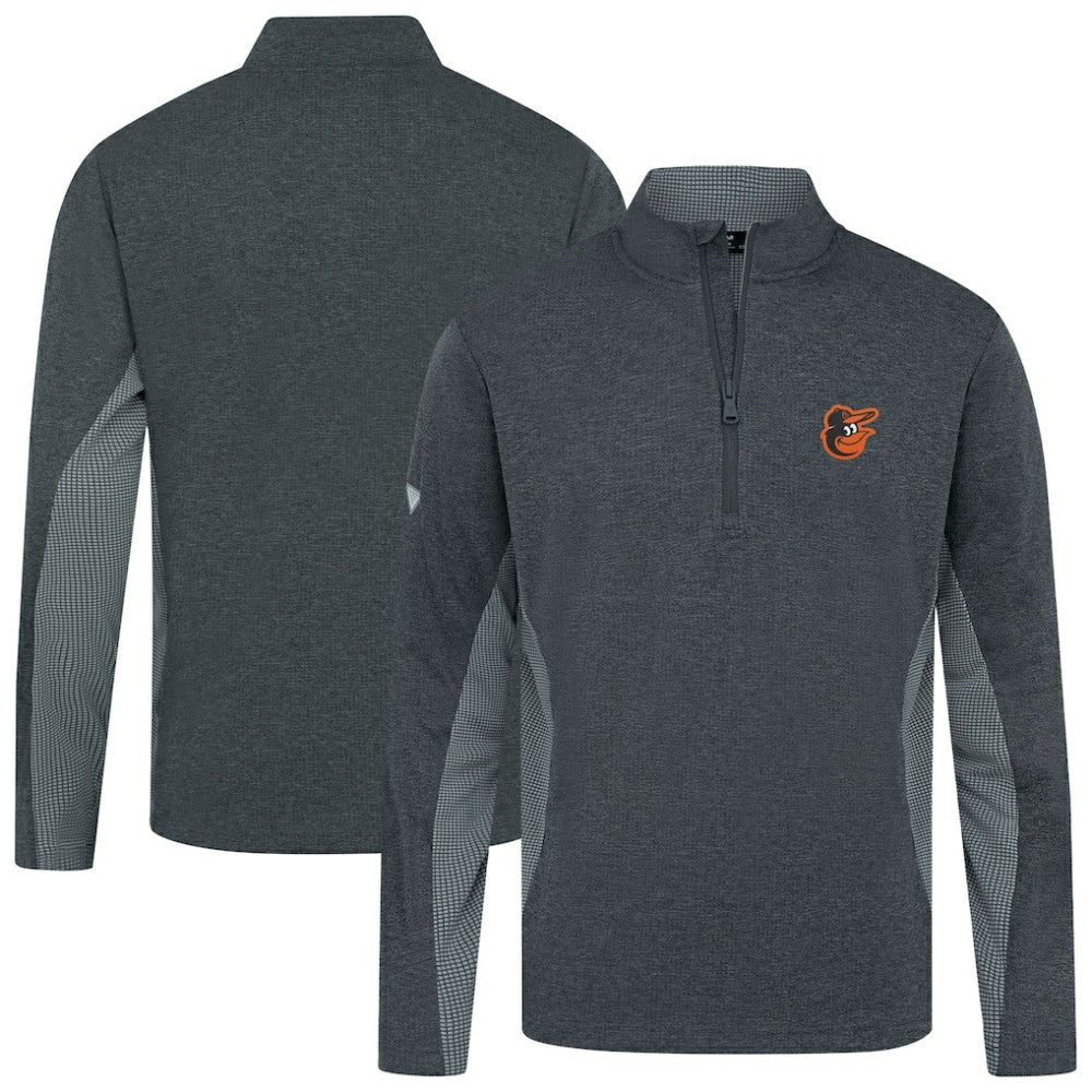 Baltimore Orioles Levelwear Waffle Insignia 2.0 Quarter-Zip Pullover - Heather Black Pullover