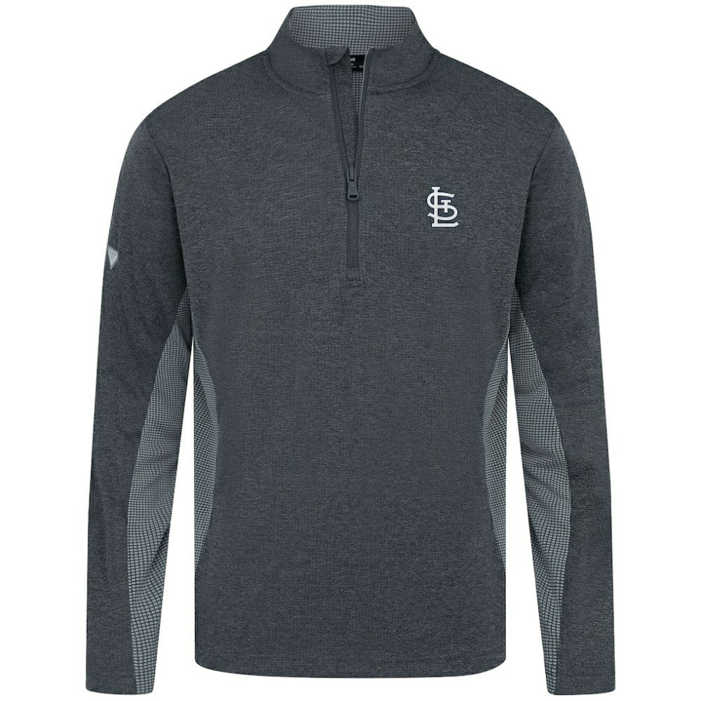St. Louis Cardinals Levelwear Waffle Insignia 2.0 Quarter-Zip Pullover - Heather Black Pullover