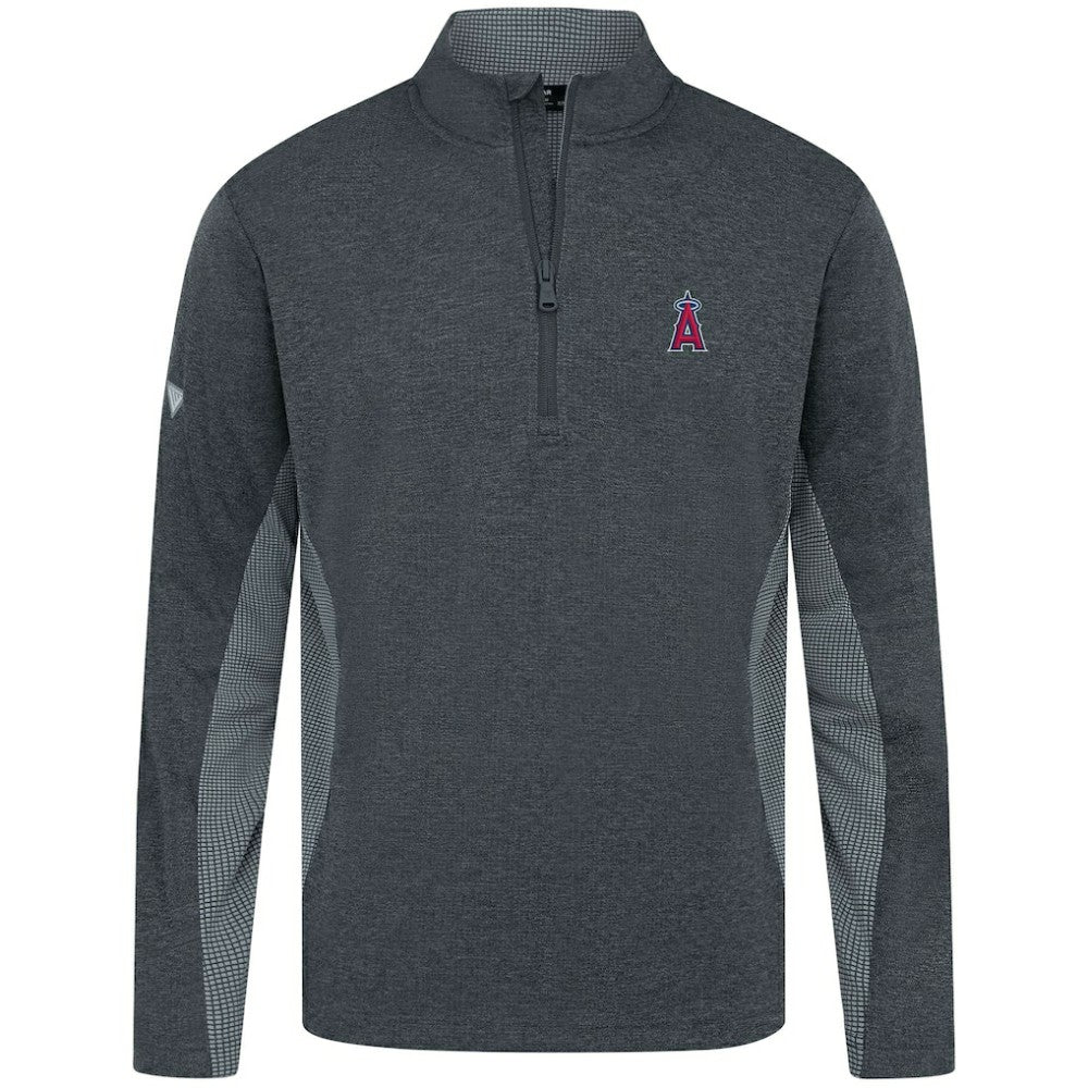 Los Angeles Angels Levelwear Waffle Insignia 2.0 Quarter-Zip Pullover - Heather Black Pullover