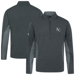 Kansas City Royals Levelwear Waffle Insignia 2.0 Quarter-Zip Pullover - Heather Black Pullover