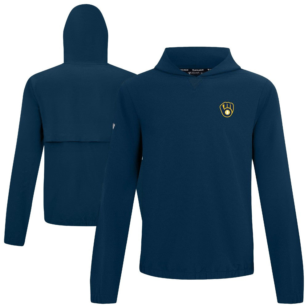 Milwaukee Brewers Levelwear Action Insignia 2.0 Pullover Hoodie - Navy Hoodies