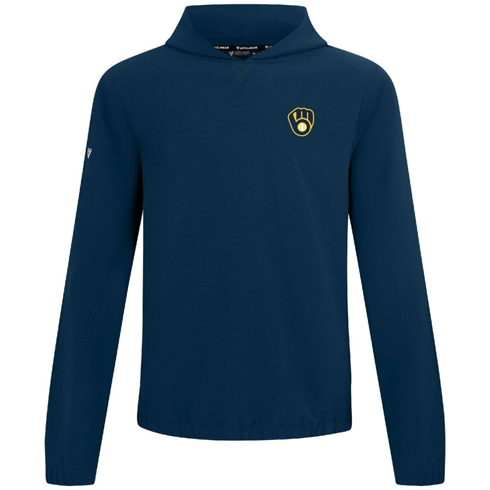 Milwaukee Brewers Levelwear Action Insignia 2.0 Pullover Hoodie - Navy Hoodies