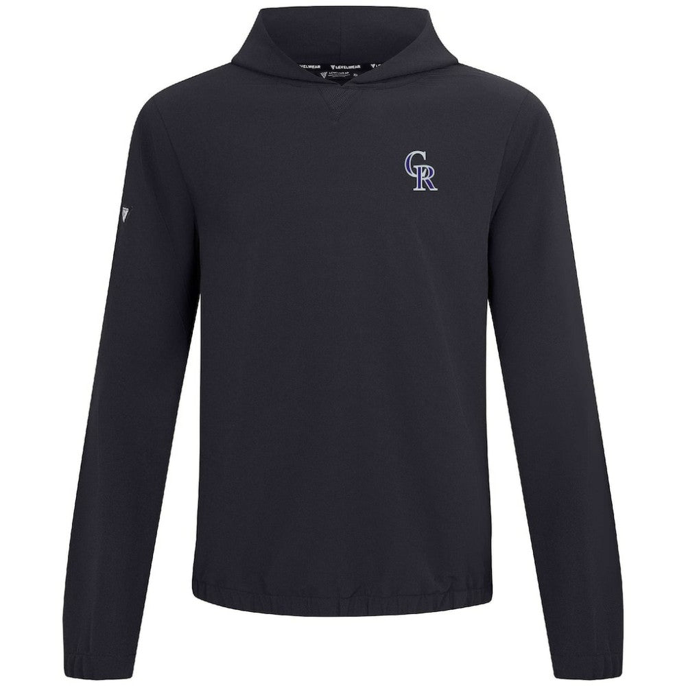 Colorado Rockies Levelwear Action Insignia 2.0 Pullover Hoodie - Black Hoodies