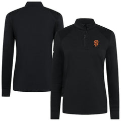 San Francisco Giants Levelwear Women's Power Insignia 2.0 Quarter-Zip Pullover Top - Black Pullover