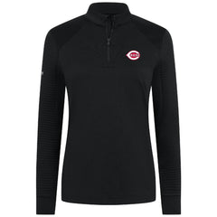 Cincinnati Reds Levelwear Women's Power Insignia 2.0 Quarter-Zip Pullover Top - Black Pullover