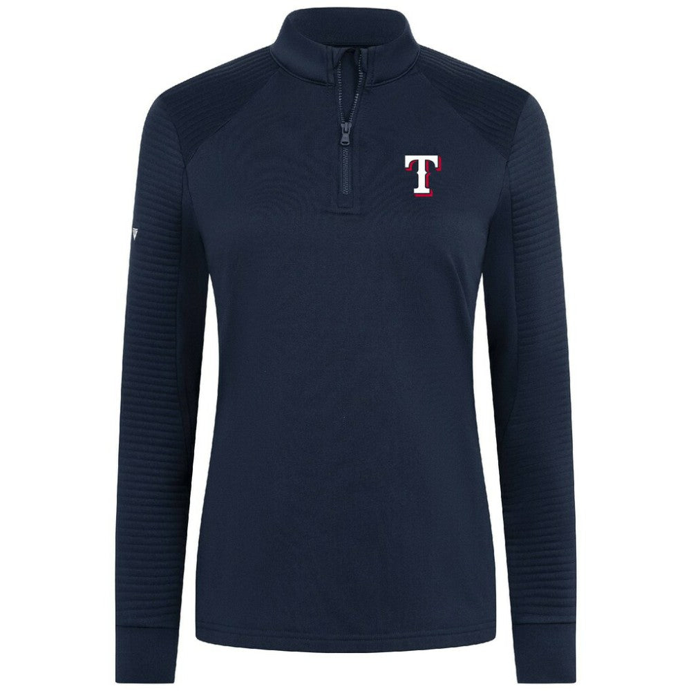 Texas Rangers Levelwear Women's Power Insignia 2.0 Quarter-Zip Pullover Top - Navy Pullover
