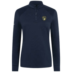 Milwaukee Brewers Levelwear Women's Power Insignia 2.0 Quarter-Zip Pullover Top - Navy Pullover