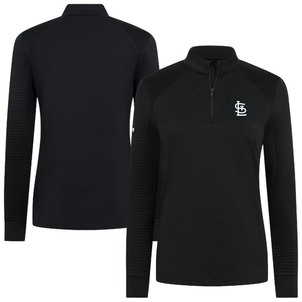 St. Louis Cardinals Levelwear Women's Power Insignia 2.0 Quarter-Zip Pullover Top - Black Pullover