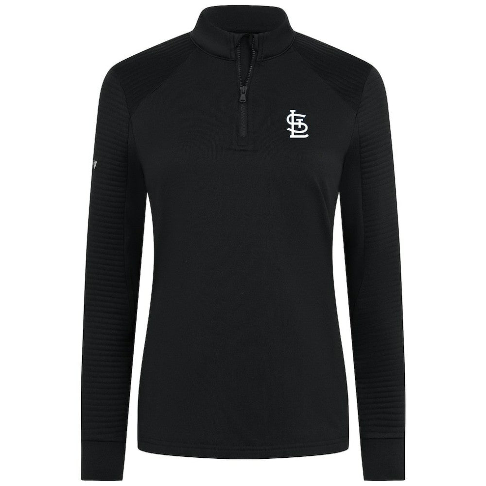 St. Louis Cardinals Levelwear Women's Power Insignia 2.0 Quarter-Zip Pullover Top - Black Pullover