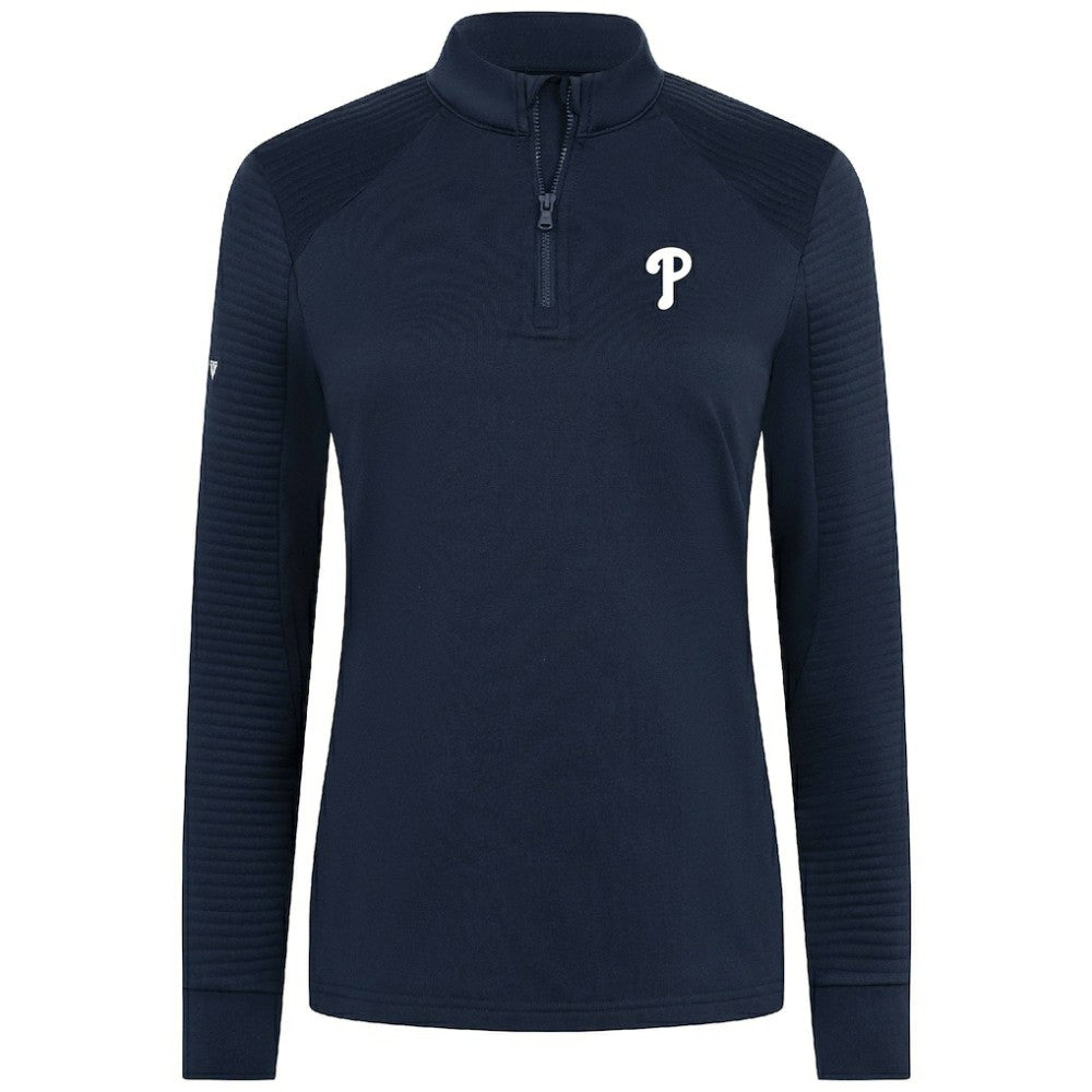 Philadelphia Phillies Levelwear Women's Power Insignia 2.0 Quarter-Zip Pullover Top - Navy Pullover
