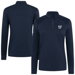 Washington Nationals Levelwear Women's Power Insignia 2.0 Quarter-Zip Pullover Top - Navy Pullover