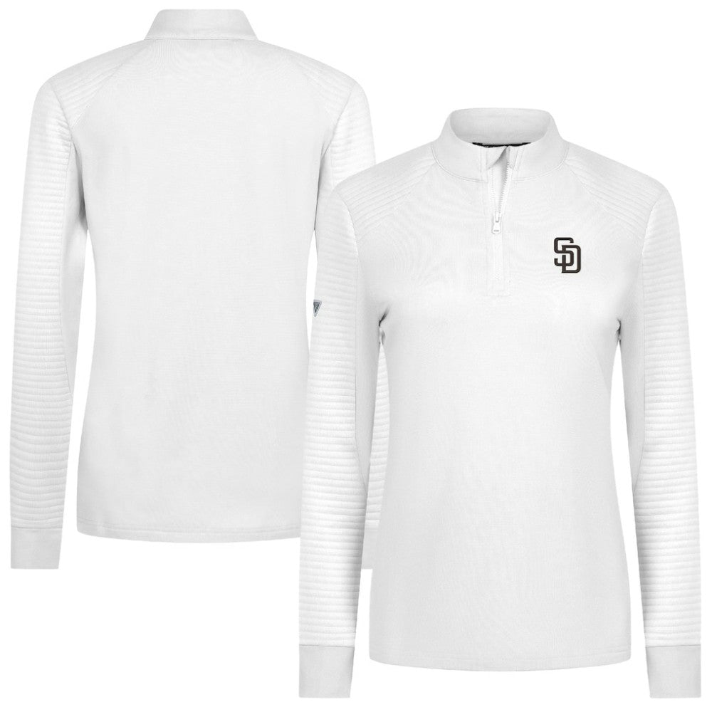 San Diego Padres Levelwear Women's Power Insignia 2.0 Quarter-Zip Pullover Top - White Pullover