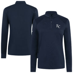 Kansas City Royals Levelwear Women's Power Insignia 2.0 Quarter-Zip Pullover Top - Navy Pullover
