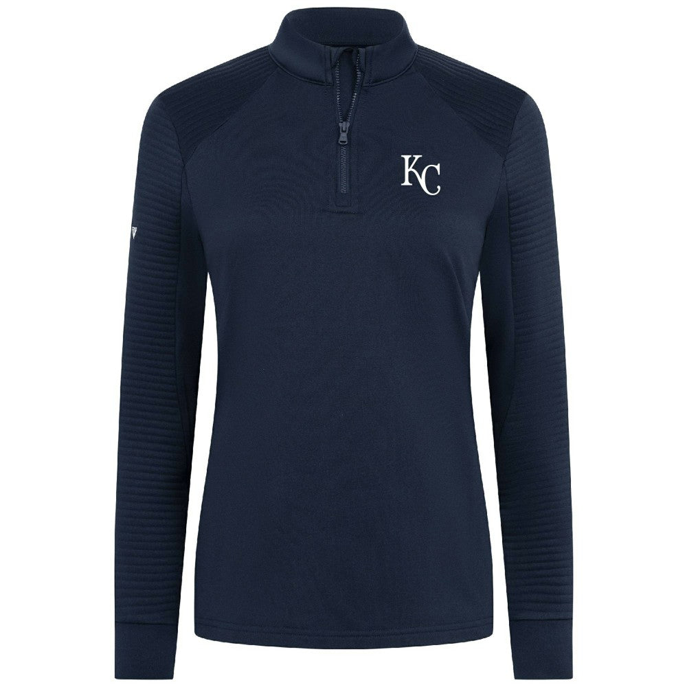 Kansas City Royals Levelwear Women's Power Insignia 2.0 Quarter-Zip Pullover Top - Navy Pullover