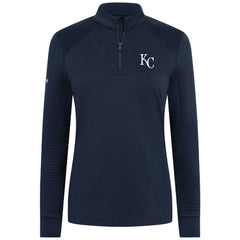Kansas City Royals Levelwear Women's Power Insignia 2.0 Quarter-Zip Pullover Top - Navy Pullover