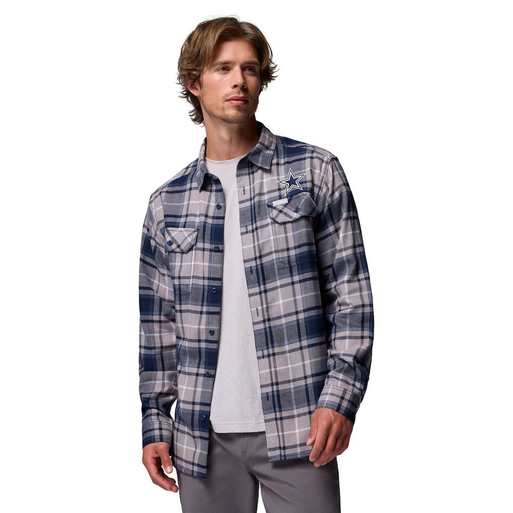 Dallas Cowboys Flare Gun Long-Sleeve Button-Up Flannel Shirt Navy