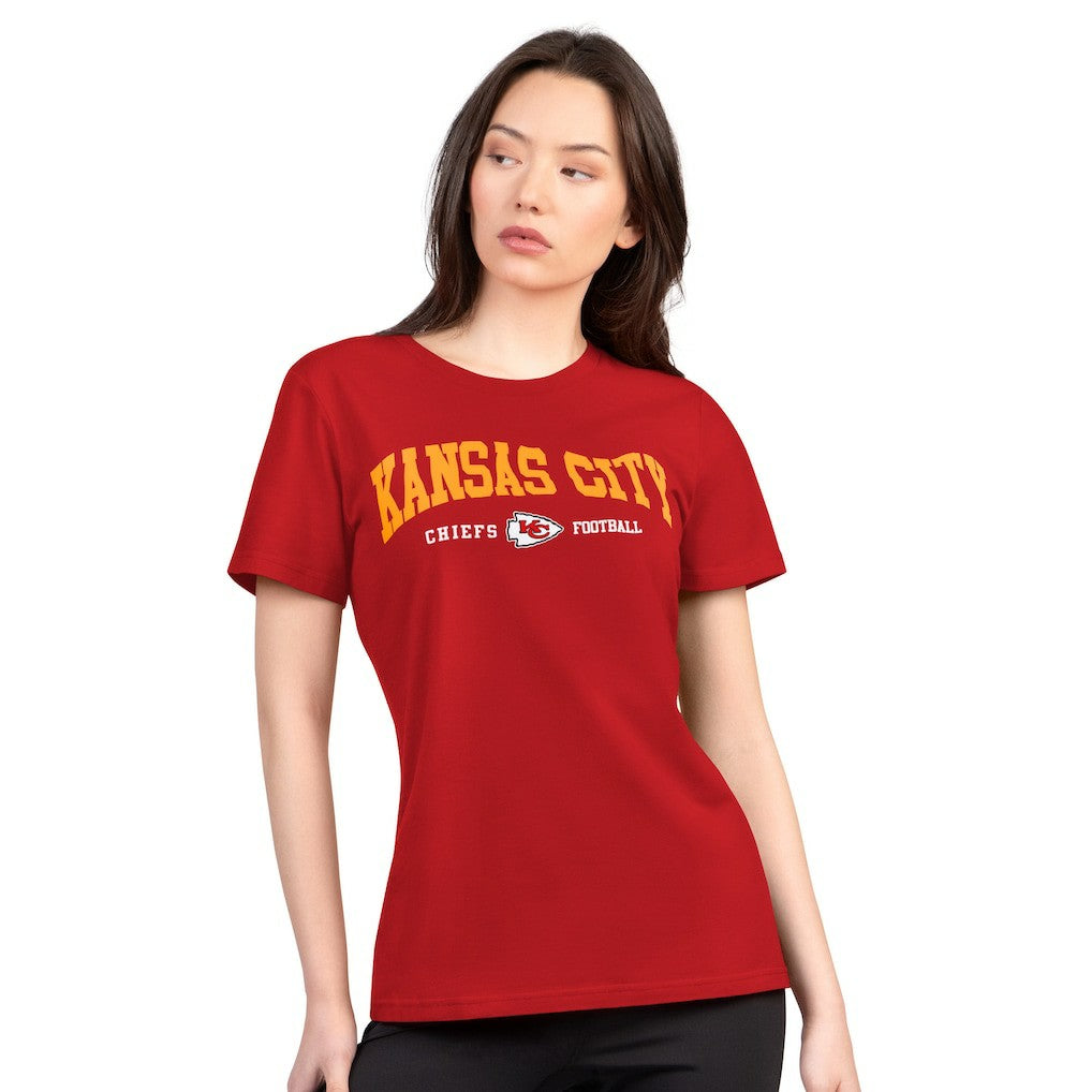 Kansas City Chiefs G-III 4Her by Carl Banks Women's Super-Slim Lightweight Winning Crew T-Shirt Red