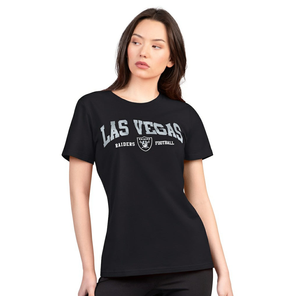 Las Vegas Raiders G-III 4Her by Carl Banks Women's Super-Slim Lightweight Winning Crew T-Shirt Black