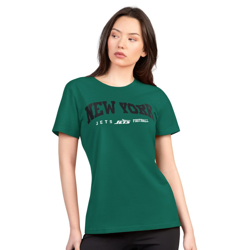 New York Jets G-III 4Her by Carl Banks Women's Super-Slim Lightweight Winning Crew T-Shirt Green