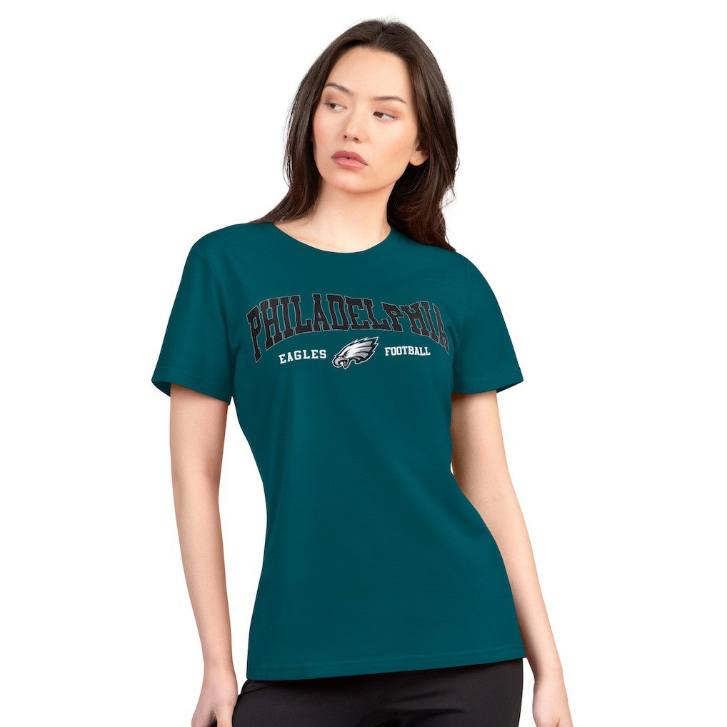 Philadelphia Eagles G-III 4Her by Carl Banks Women's Super-Slim Lightweight Winning Crew T-Shirt Green