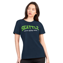 Seattle Seahawks G-III 4Her by Carl Banks Women's Super-Slim Lightweight Winning Crew T-Shirt Navy