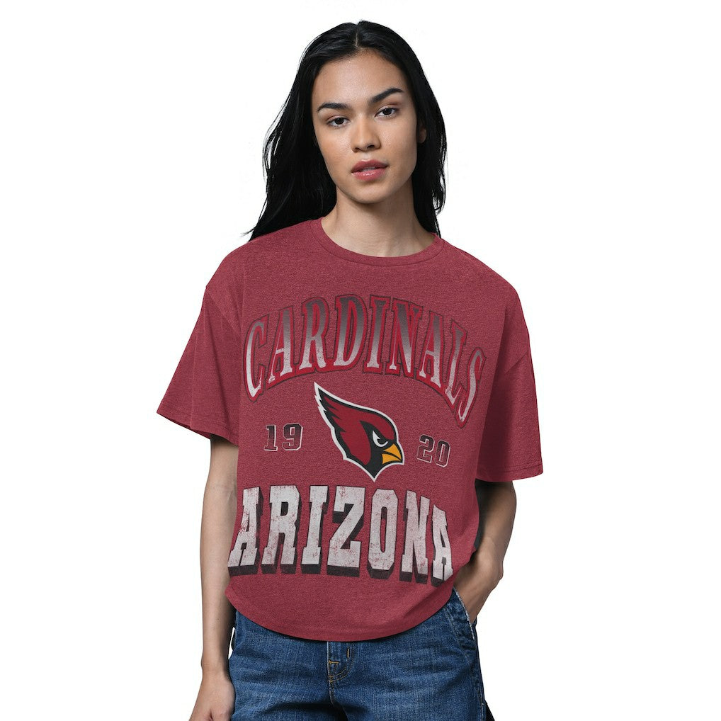 Arizona Cardinals Starter Women's Oversized Hall of Fame T-Shirt Heather Cardinal
