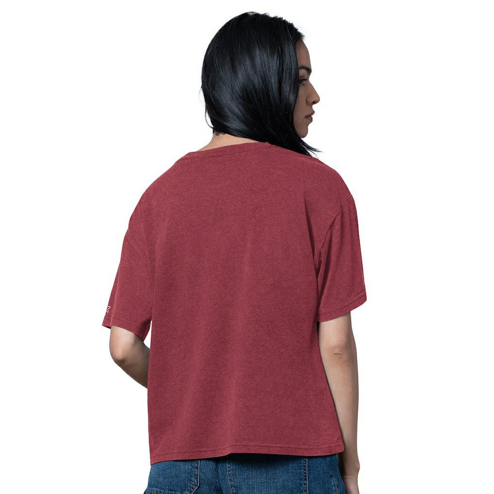 Arizona Cardinals Starter Women's Oversized Hall of Fame T-Shirt Heather Cardinal