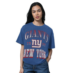 New York Giants Starter Women's Oversized Hall of Fame T-Shirt Heather Royal