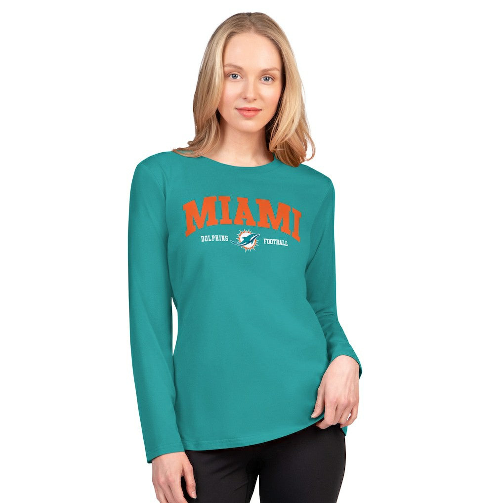 Miami Dolphins G-III 4Her by Carl Banks Women's Best Play Long Sleeve T-Shirt Aqua