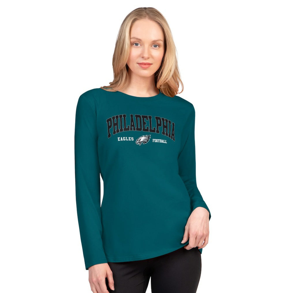 Philadelphia Eagles G-III 4Her by Carl Banks Women's Best Play Long Sleeve T-Shirt Midnight Green