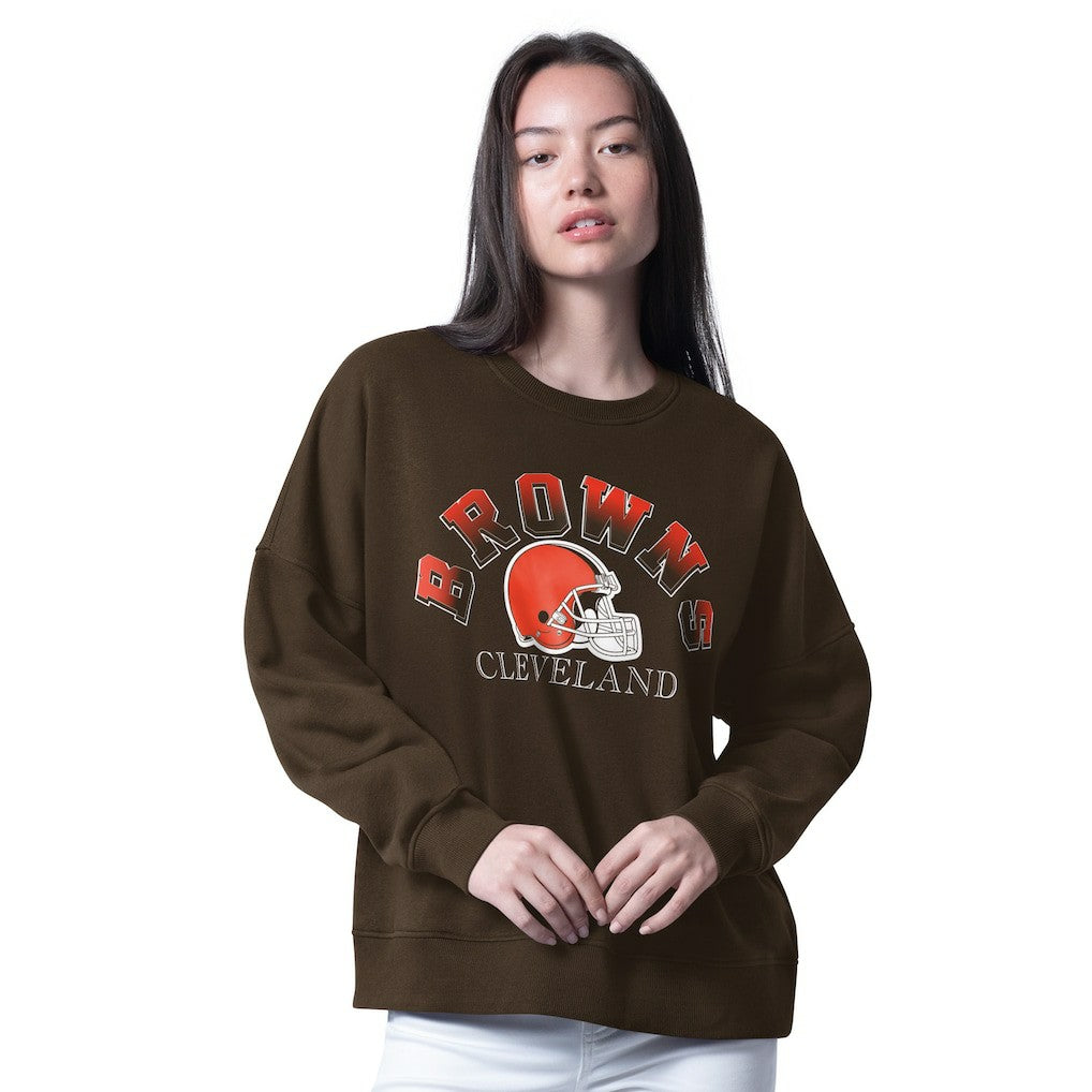 Cleveland Browns G-III 4Her by Carl Banks Women's Oversized Feud Sweatshirt Brown