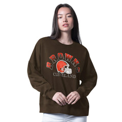 Cleveland Browns G-III 4Her by Carl Banks Women's Oversized Feud Sweatshirt Brown