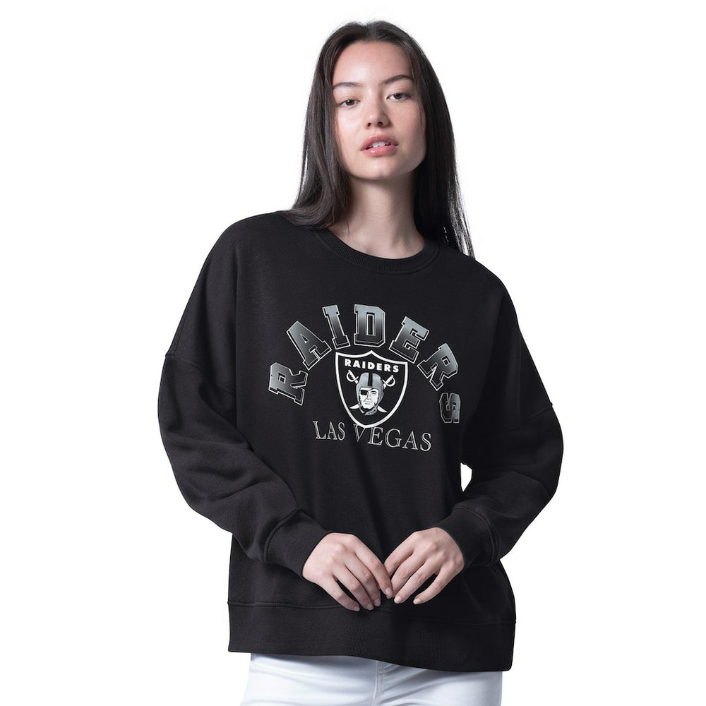Las Vegas Raiders G-III 4Her by Carl Banks Women's Oversized Feud Sweatshirt Black