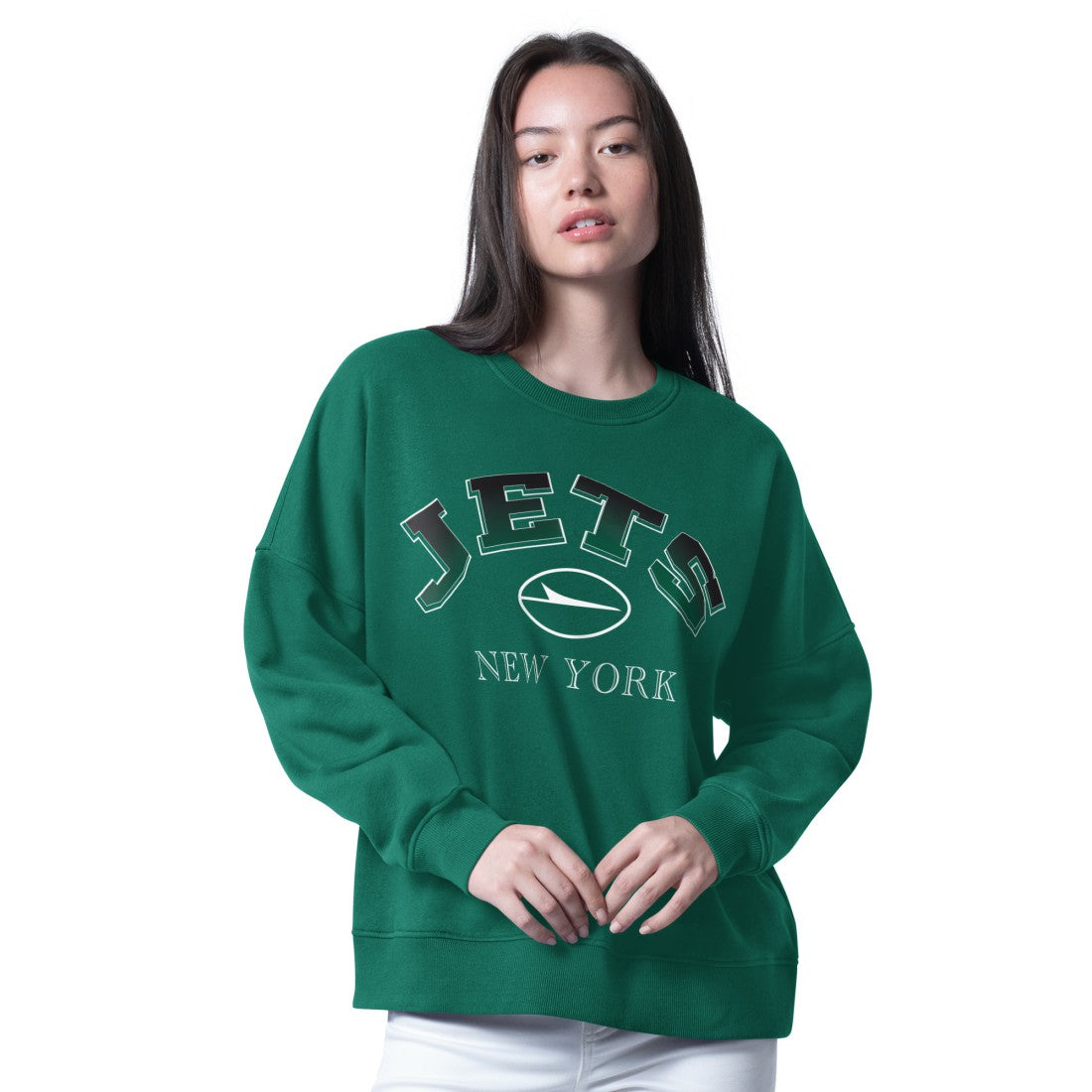 New York Jets G-III 4Her by Carl Banks Women's Oversized Feud Sweatshirt Green