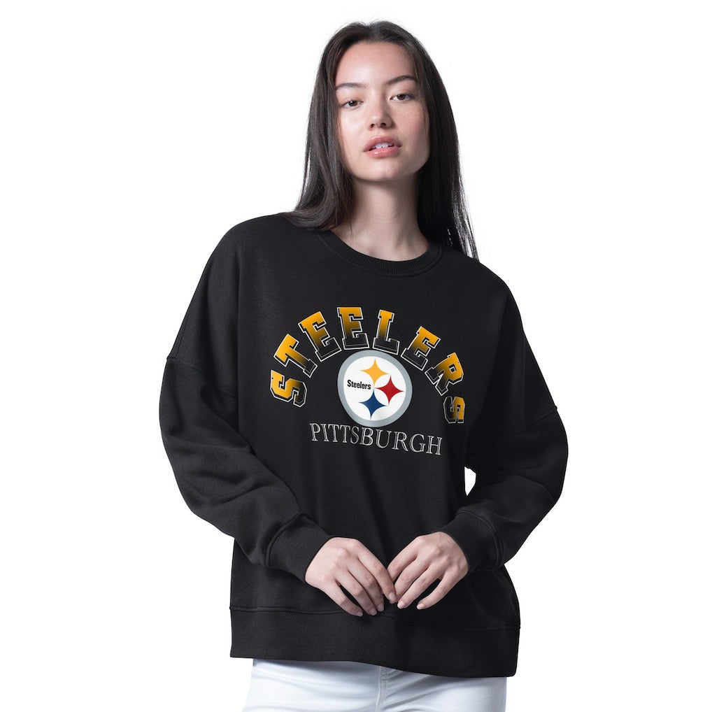 Pittsburgh Steelers G-III 4Her by Carl Banks Women's Oversized Feud Sweatshirt Black