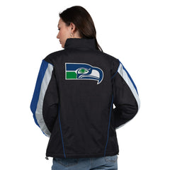 Seattle Seahawks Starter Women's Thursday Night Gridiron Half-Zip Jacket Black/College Navy