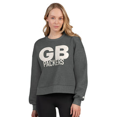 Green Bay Packers Starter Women's Show Up Cropped Fleece Pullover Sweatshirt Heather Gray