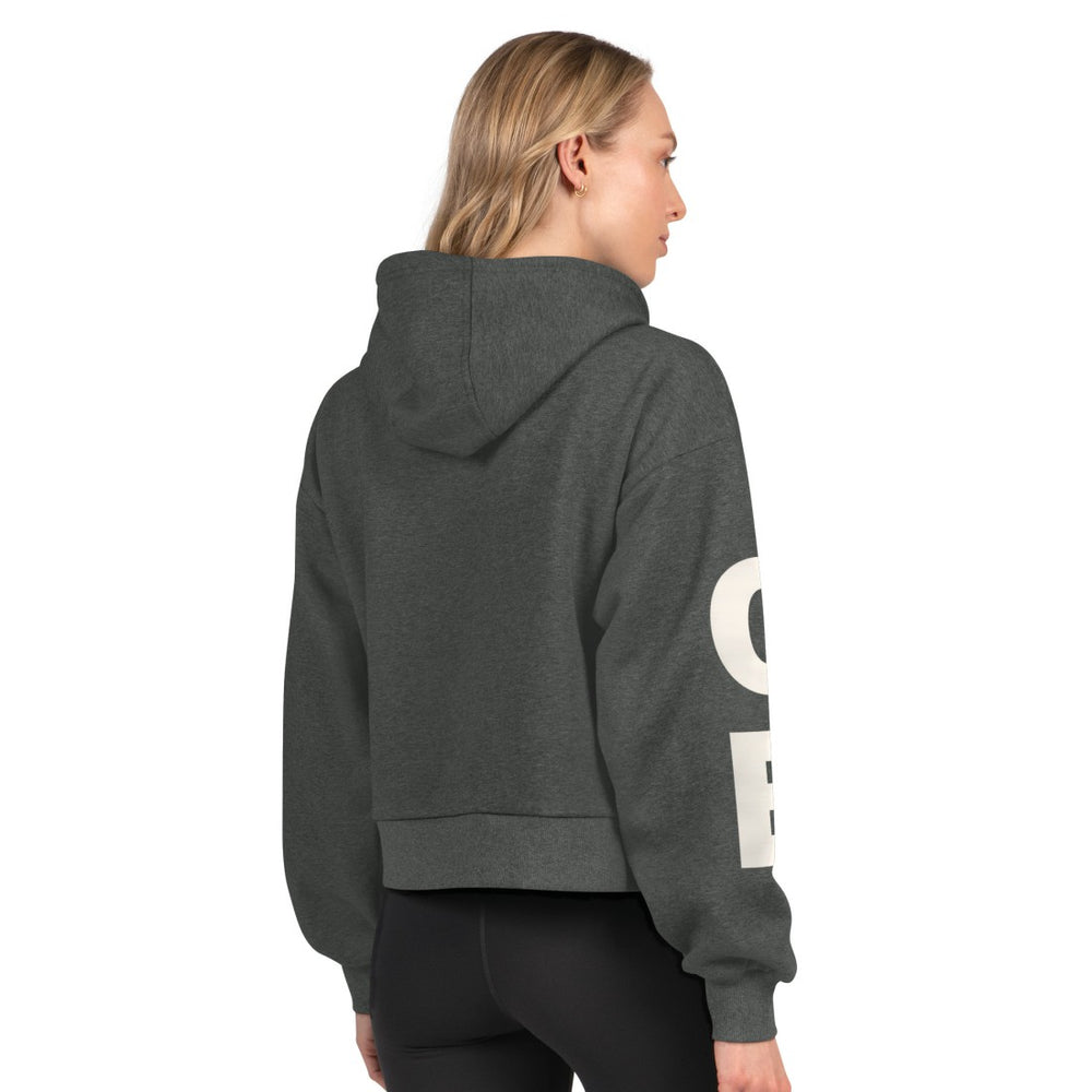 Green Bay Packers Starter Women's Star Player Cropped Fleece Pullover Hoodie Heather Charcoal