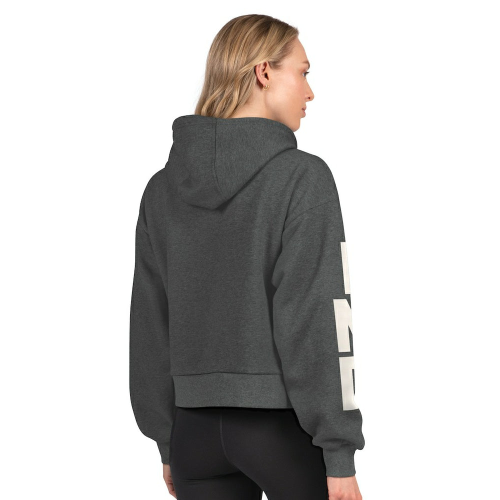 Indianapolis Colts Starter Women's Star Player Cropped Fleece Pullover Hoodie Heather Charcoal