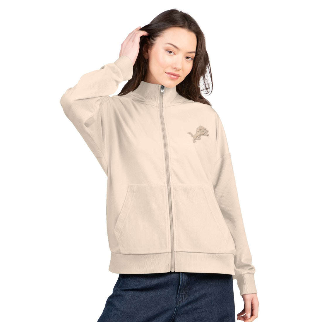 Detroit Lions G-III 4Her by Carl Banks Women's Rookie Full-Zip Hoodie Tan