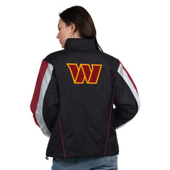 Washington Commanders Starter Women's Thursday Night Gridiron Half-Zip Jacket Black/Burgundy