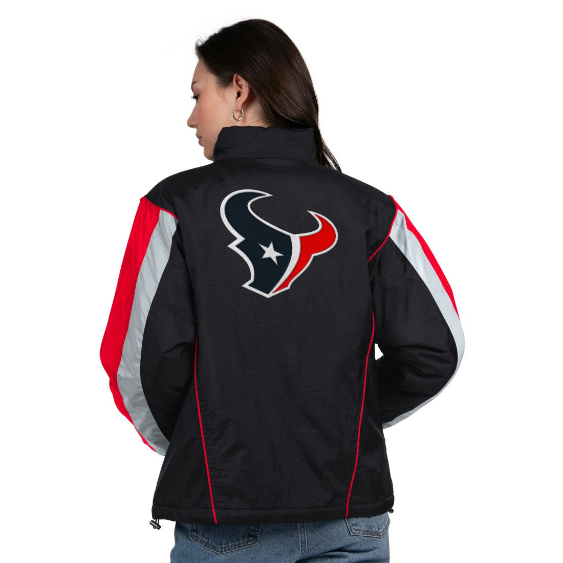 Houston Texans Starter Women's Thursday Night Gridiron Half-Zip Jacket Black/Red