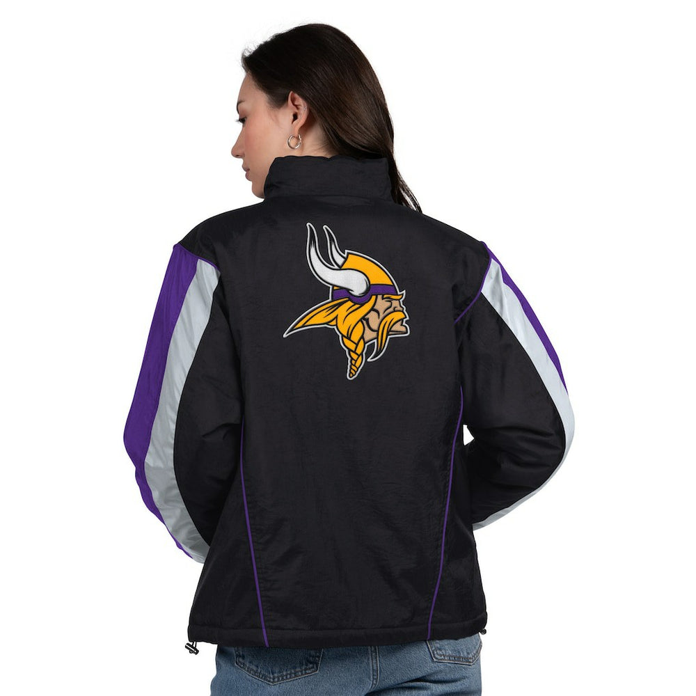 Minnesota Vikings Starter Women's Thursday Night Gridiron Half-Zip Jacket Black/Purple