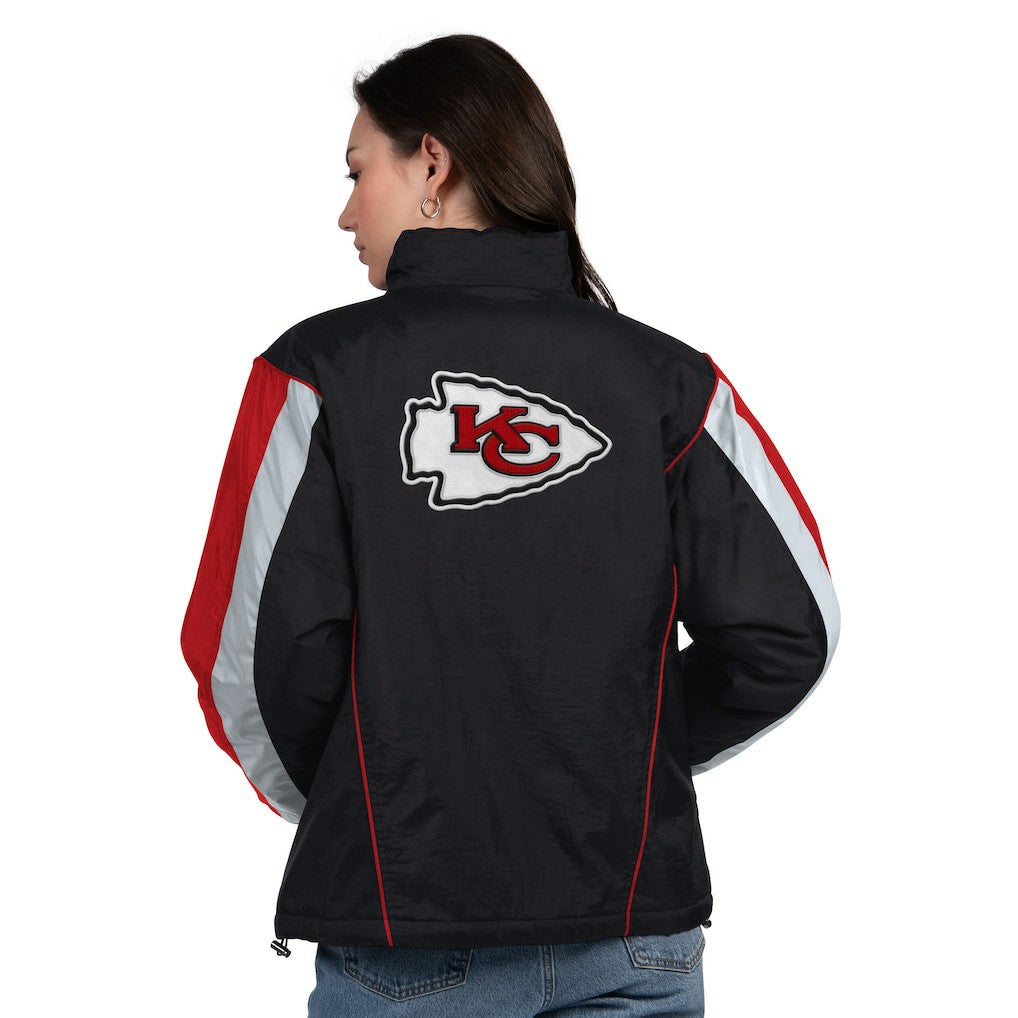 Kansas City Chiefs Starter Women's Thursday Night Gridiron Half-Zip Jacket Black/Red