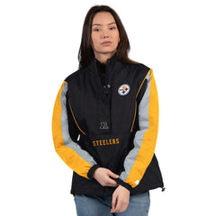 Pittsburgh Steelers Starter Women's Thursday Night Gridiron Half-Zip Jacket Black/Gold