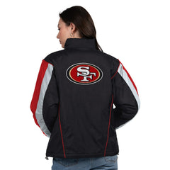 San Francisco 49ers Starter Women's Thursday Night Gridiron Half-Zip Jacket Black/Scarlet
