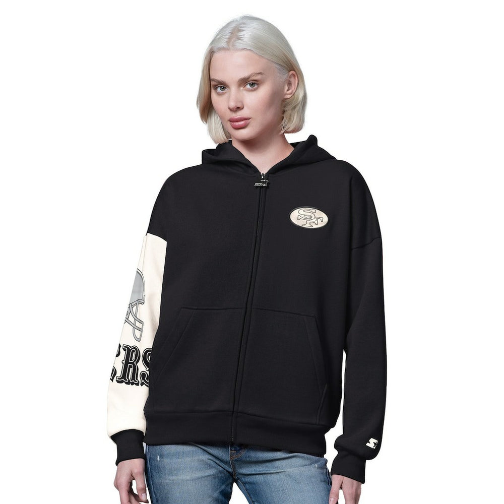 San Francisco 49ers Starter Women's 4th Down Full-Zip Hoodie Black