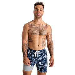 Dallas Cowboys Chubbies The Neon 5.5" Classic Lined Swim Trunks Navy