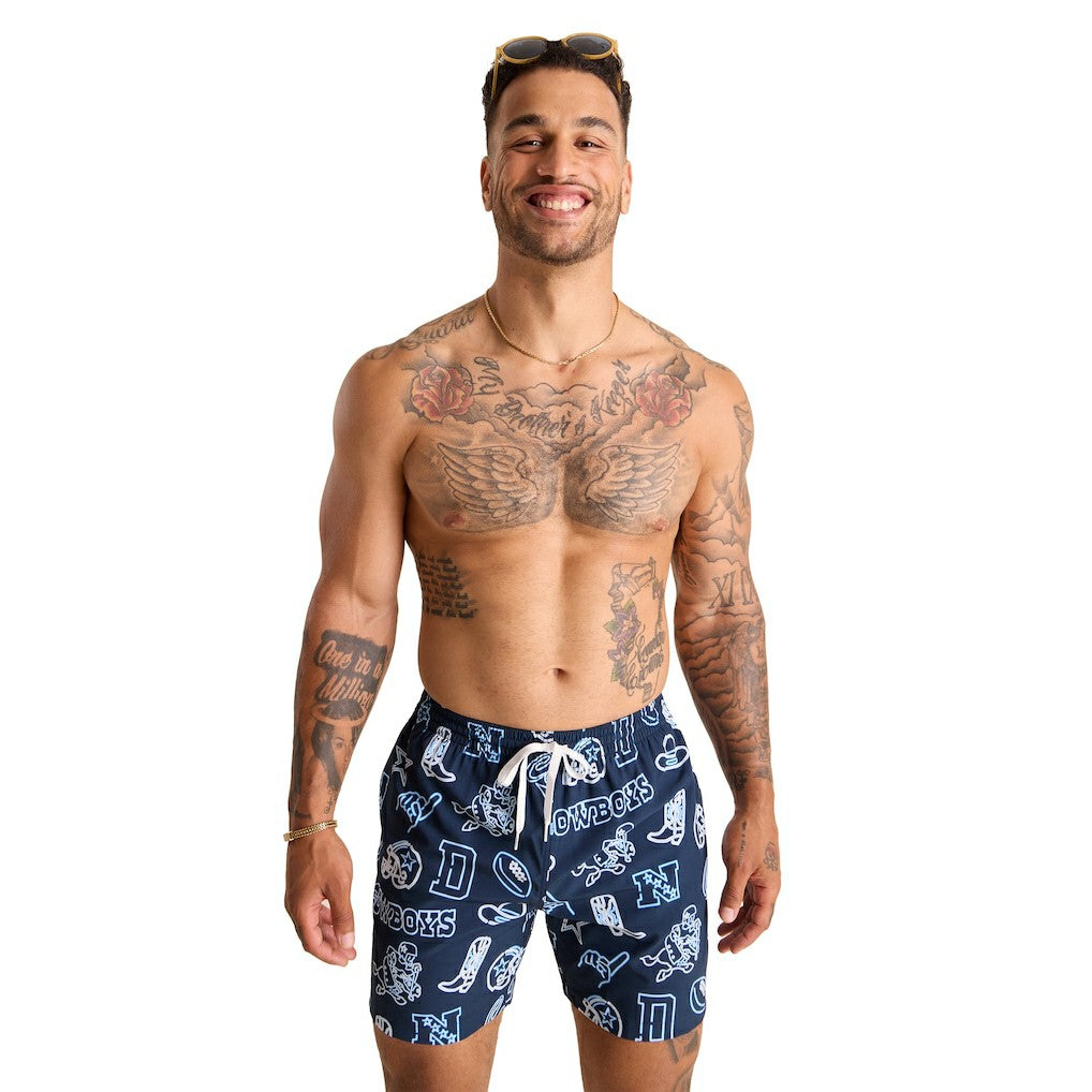 Dallas Cowboys Chubbies The Neon 5.5" Classic Lined Swim Trunks Navy