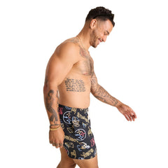Pittsburgh Steelers Chubbies The Neon 5.5" Classic Lined Swim Trunks Black